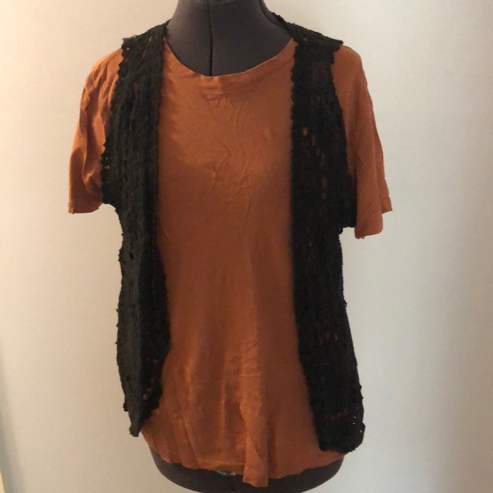 Black Crochet Vest